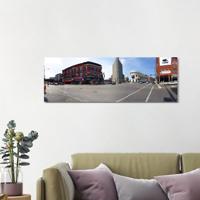 Buildings in a City, Wicker PArk and Bucktown, Chicago, Illinois, USA 1 Piece Wrapped Canvas Panoramic Wall Art