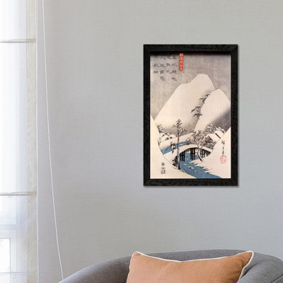 A Bridge In A Snowy Landscape by Utagawa Hiroshige - Print on Canvas