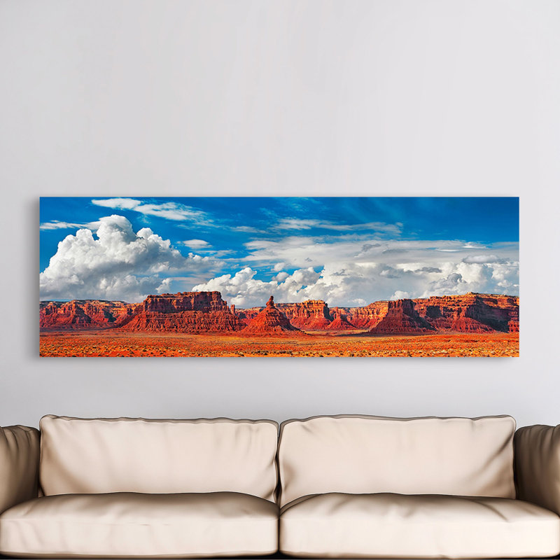 Valley of the Gods, Utah, USA 1 Piece Wall Art on Canvas, 35cm H x 100cm W x 4cm D