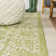 Demians Bohemian Textured Weave Floral Green/Cream Indoor/Outdoor Rug