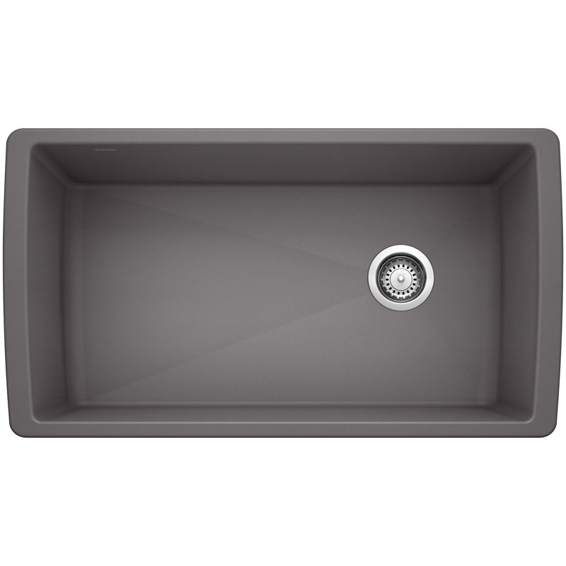 Diamond SILGRANIT 33.5" L x 18.5" W Super Single Undermount Kitchen Sink, Cinder