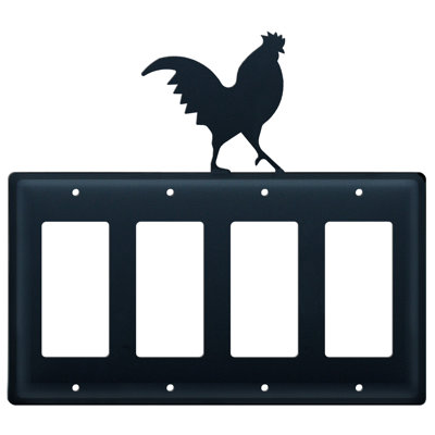Rooster 4-Gang Rocker Wall Plate