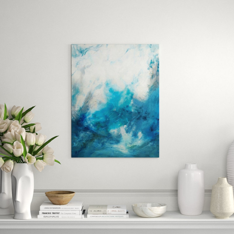 Flowing Blues Print by Samuel Kane, Glass Coat, 31" H x 24" W x 1.5" D