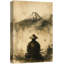 «Samurai with Mount Fuji Art», reproduction d'art sur toile encadrée-516481913-516481893