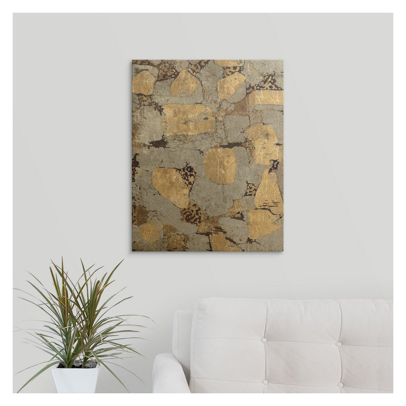 « i », impression Gilded Stone Gold, H 30 po x l 24 po x P 1,5 po, Toile