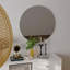 Miroir de salle de bain 70 cm, miroir rond, panneau blanc mat