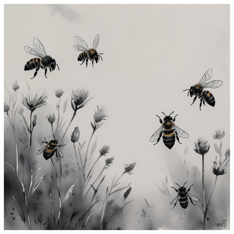 Bees On Wildflowers Blankets, 60in W x 80in H