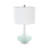 Cole And Grey Glass Textured Frosted Round Room Table Lamp With White Drum Shade And Silver Base