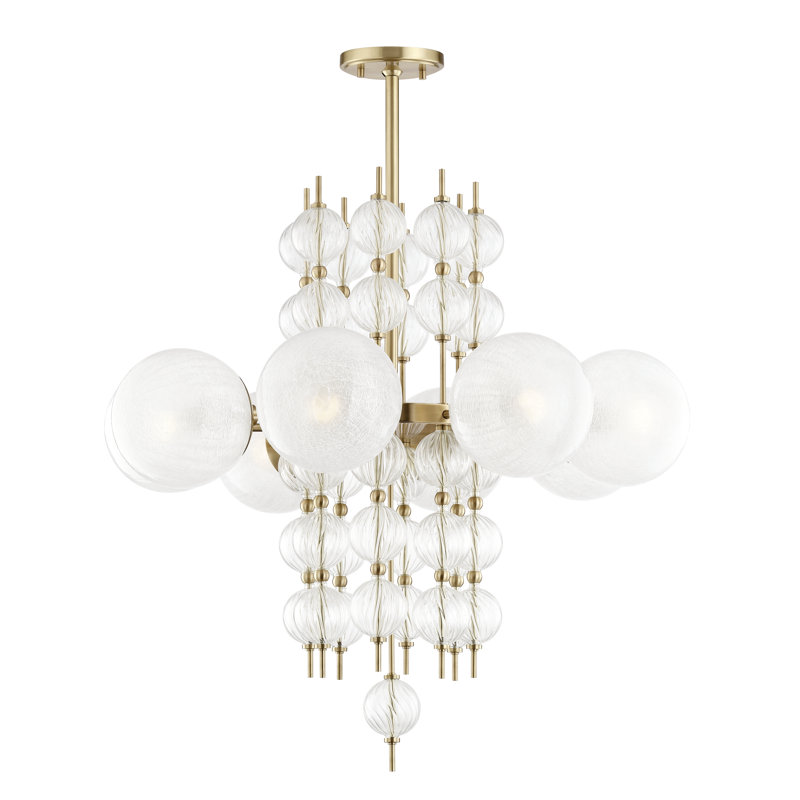 Calypso 8 - Light Chandelier, Aged Brass
