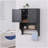 Over The Toilet Storage Cabinet,Farmhouse Medicine Cabinet with 2 Door and Adjustable Shelves,21.65 x 7.1 x 27.6 Inches, Bathroom, Living Room, Black-1835077961