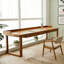Bureau rectangulaire en bois massif avec tiroirs Burlywood-50767432