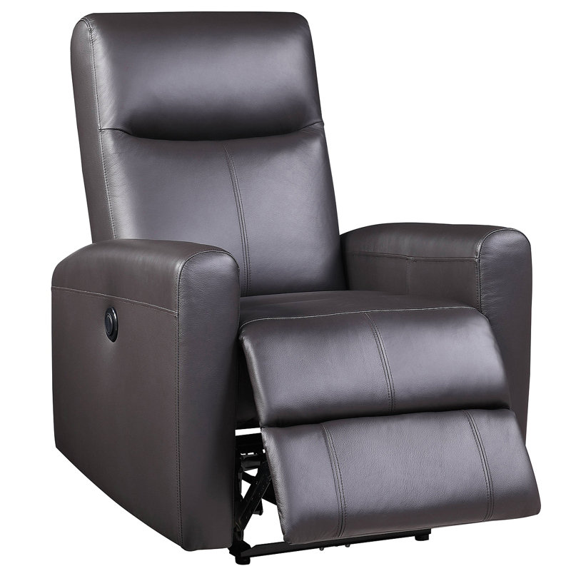 Fauteuil inclinable électrique brun avec accoudoirs carrés