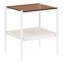 Table de bout en verre trempé brun avec espace pratique et pieds en fer stables, pour la surface de vie, 2 tables rectangulaires l 19,1 po, dessus, pièce de luxe