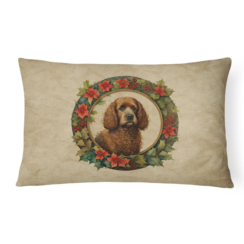 Coussin décoratif intérieur / extérieur en polyester Christmas, 12 po x 16 po, Rectangulaire