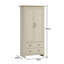 Aquitaine 2 Door Manufactured Wood Wardrobe-1783082860