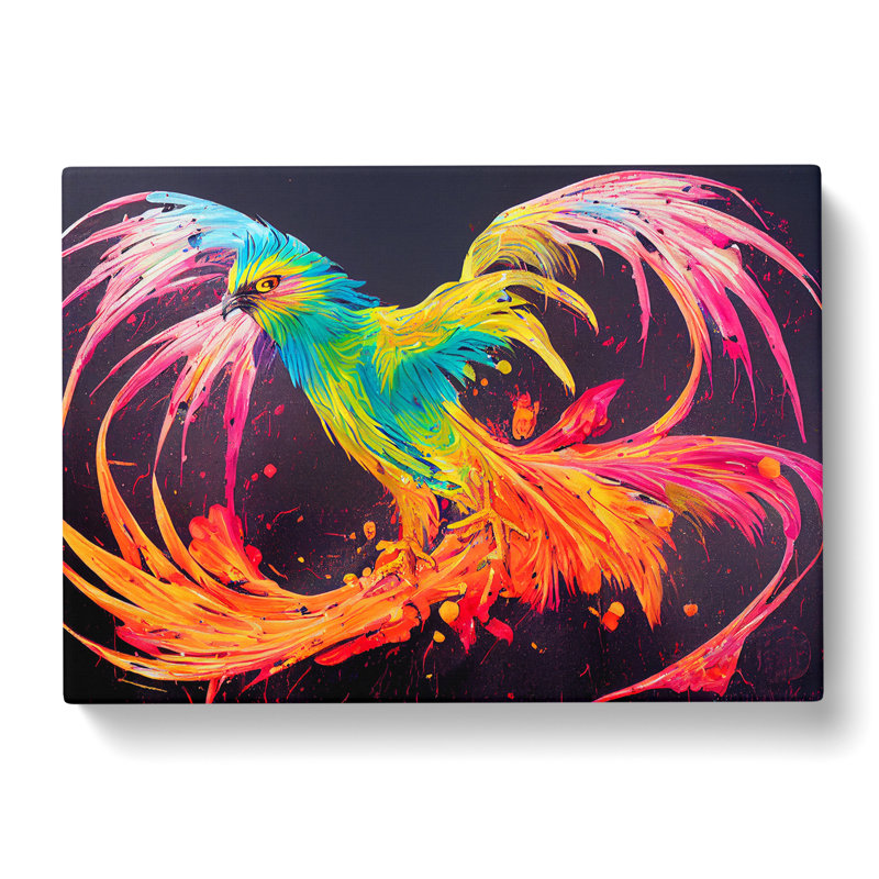 Phoenix Bird Splash Vol.2 Abstract - Wrapped Canvas, 50cm H x 76cm W x 3cm D