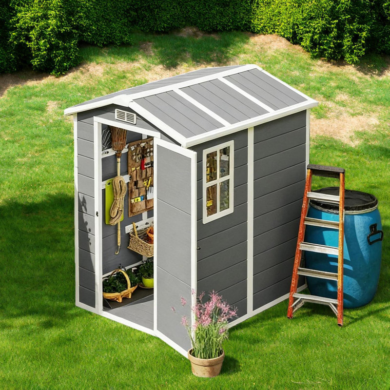 Spacious Metal And Polyresin Sheds With Cottage Style Window Storage