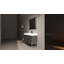 Meuble-lavabo autoportant avec lavabo double en résine, armoire de rangement avec portes à fermeture douce