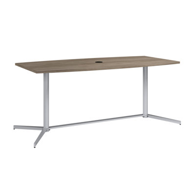 BBF Boat Shaped Conference Table with Metal Base by Bush Business Furniture