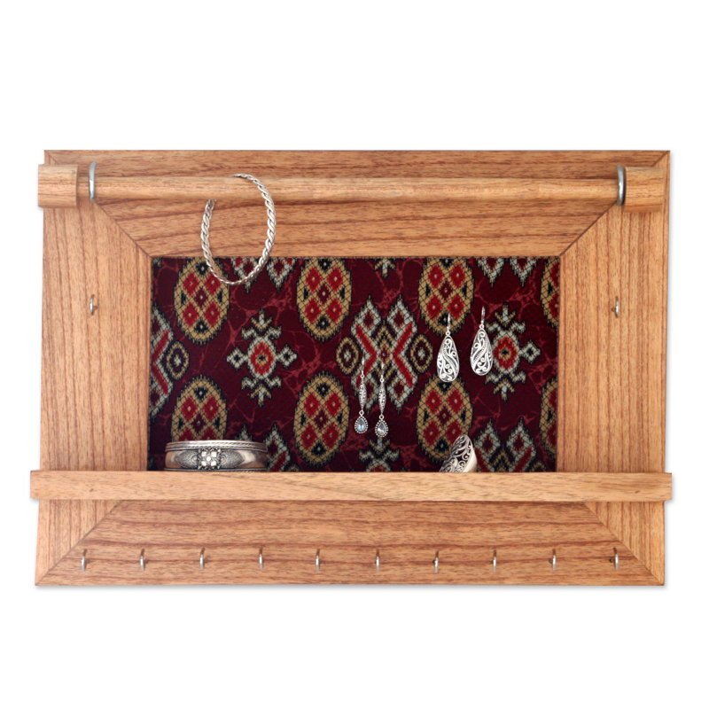 Porte-bijoux en bois à fixation murale