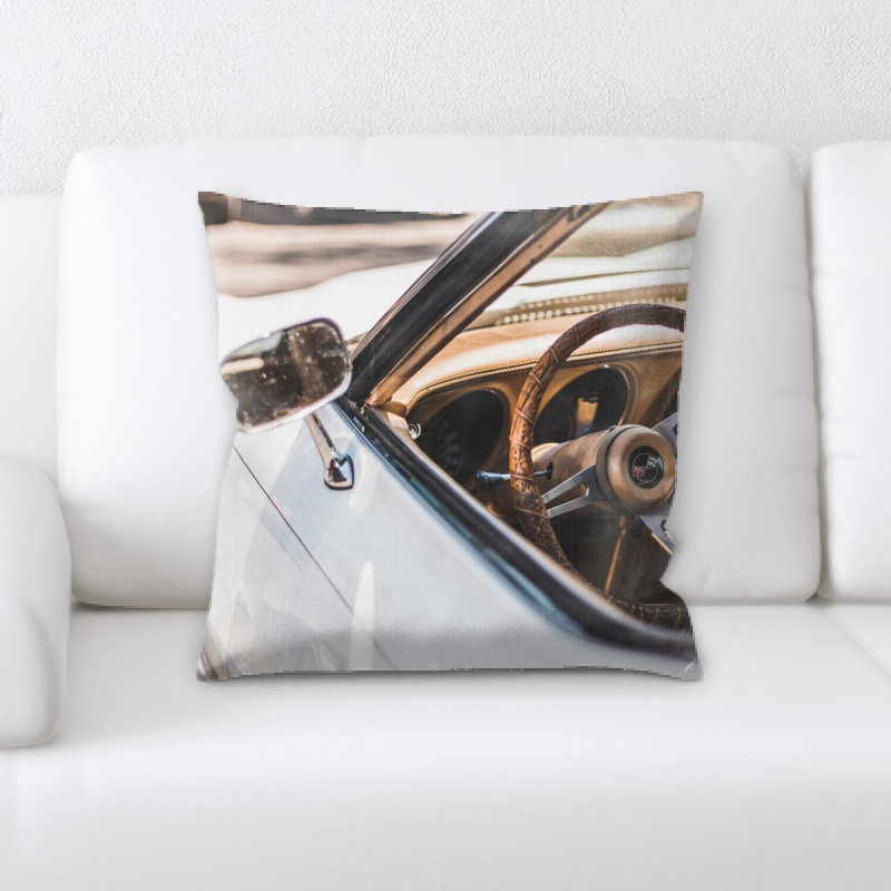 Steering Wheel Microsuede Reversible Throw Pillow