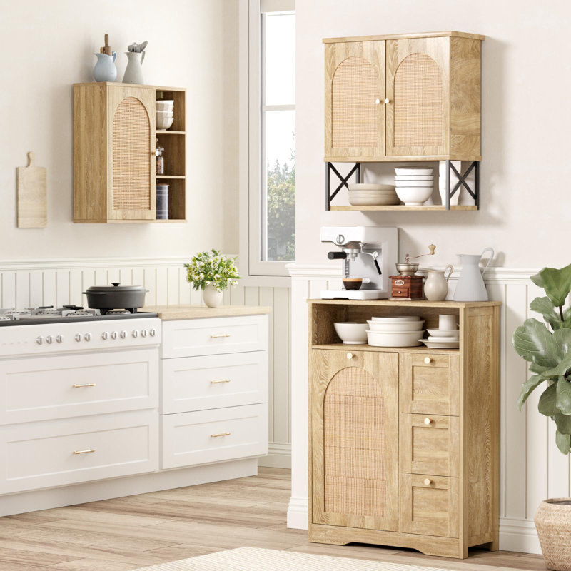 Rattan Bathroom Wall Cabinet, Natural