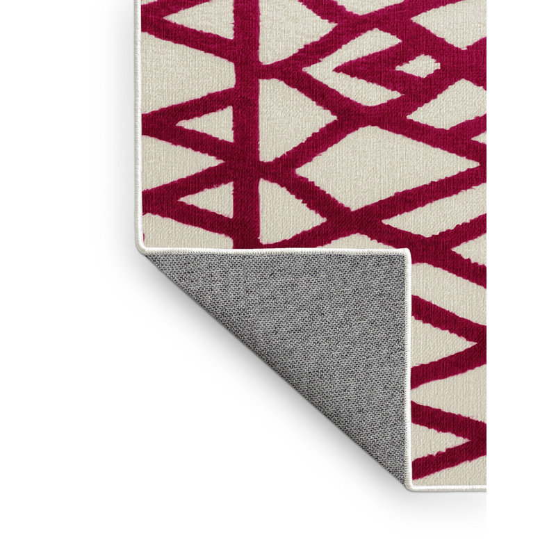 Tapis beige en treillis lavable à la machine, Carré 3 pi