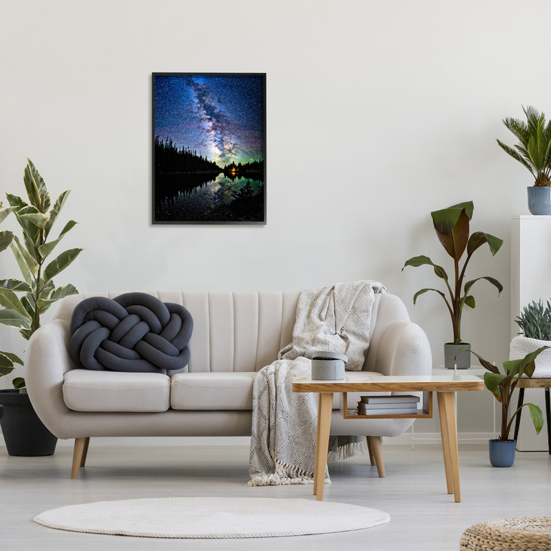 «Nebula Over Lake Landscape» par Lena Owens, Giclée encadrée noir minuit, H 30 po x l 24 po x P 1,5 po