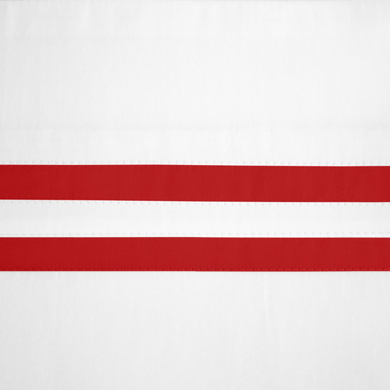 Ribbons Standard Cotton Duvet Cover, White/Brilliance Red, California King Duvet Cover