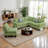 Modular Sectional Sofa Convertible L Shaped Sofa Couch 6 Seat Comfy Modular Sofa Couch For Living Room-1977298023