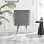 Eubanks Luxury Fabric Upholstered Dining Chair with Chrome Metal Legs - Modern Home-855081609-855081607