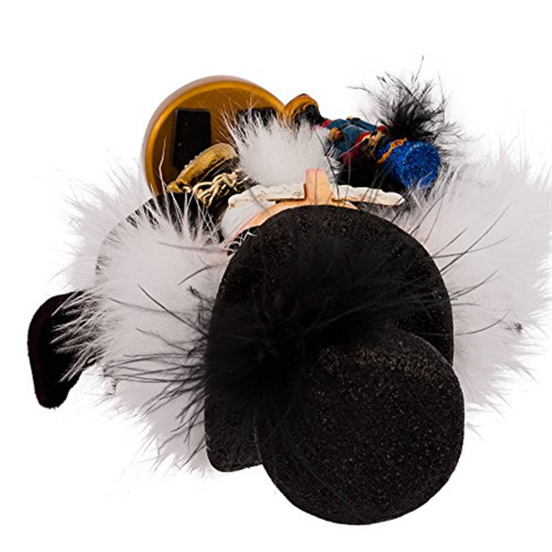 12-Inch Black and Gold Wooden Drosselmeyer Nutcracker
