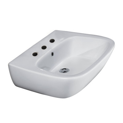 Barclay Elena 600 18.12'' White Vitreous China Rectangular Bathroom Sink with Overflow