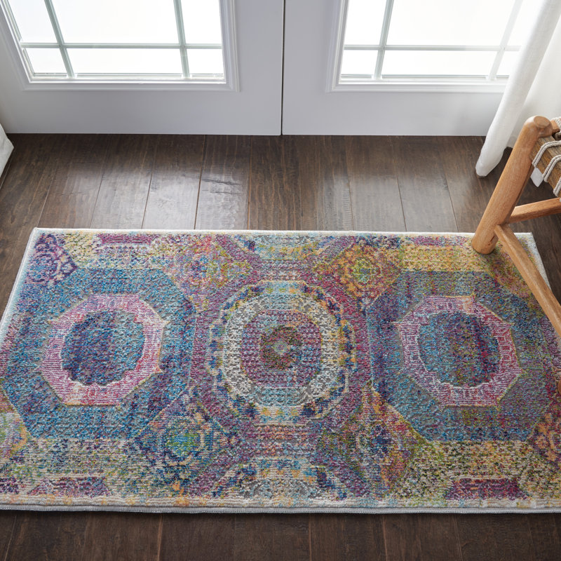 Tapis transitionnel multicolore marocain Raymond, Rectangle 2 pi x 4 pi