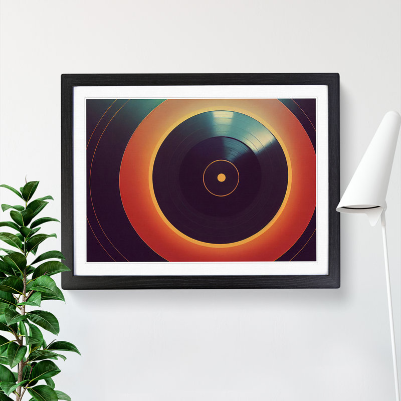 Captivating Vinyl Record Art - Single Picture Frame Print, Black, 46cm H x 64cm W x 2cm D