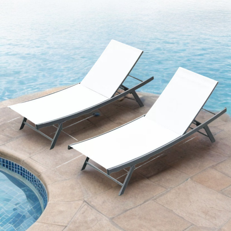 Chaise longue d'extérieur en tissu