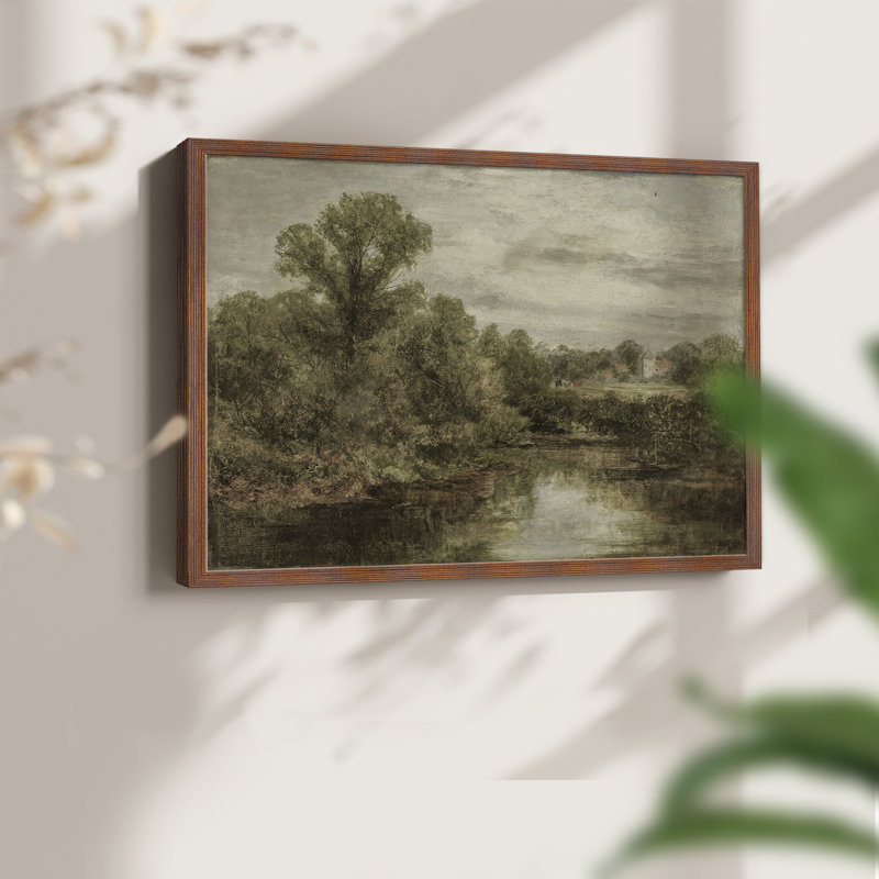 Paysages rétro-DCCXI-impression encadrée - réaménageable, Noyer, H 11 po x l 14 po