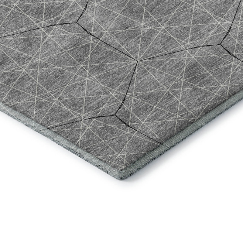 Premium Machine Washable Natoma AMF987 Geometric Rug, Runner 2'3" x 7'6"