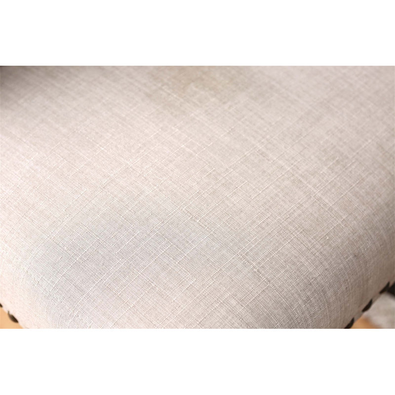 Chaise d'appoint de style rustique 2 pièces avec capitonnage à boutons, garniture cloutée et design à oreilles pour des salles à manger élégantes