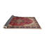 Tapis brun / rouge en laine / polyester tissé à la machine de style oriental Deahl-1537624952