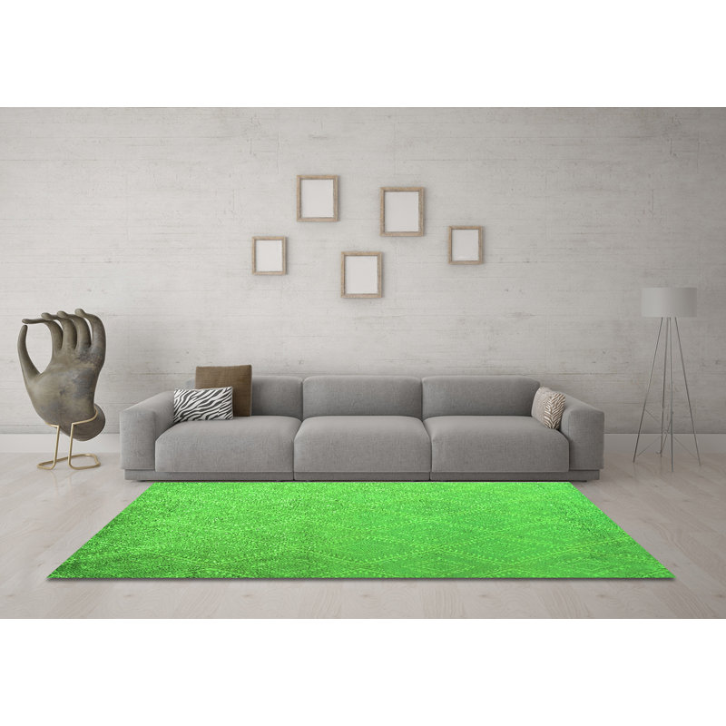 Heeralall Washable Geometric Indoor Rug, Round 6'