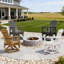 Chaise de patio extérieure pivotante et coulissante gris Hdpe avec porte-gobelet-128865642-124033052
