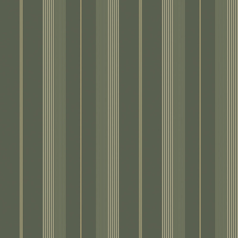 Papier peint à rayures Evergreen, Vert