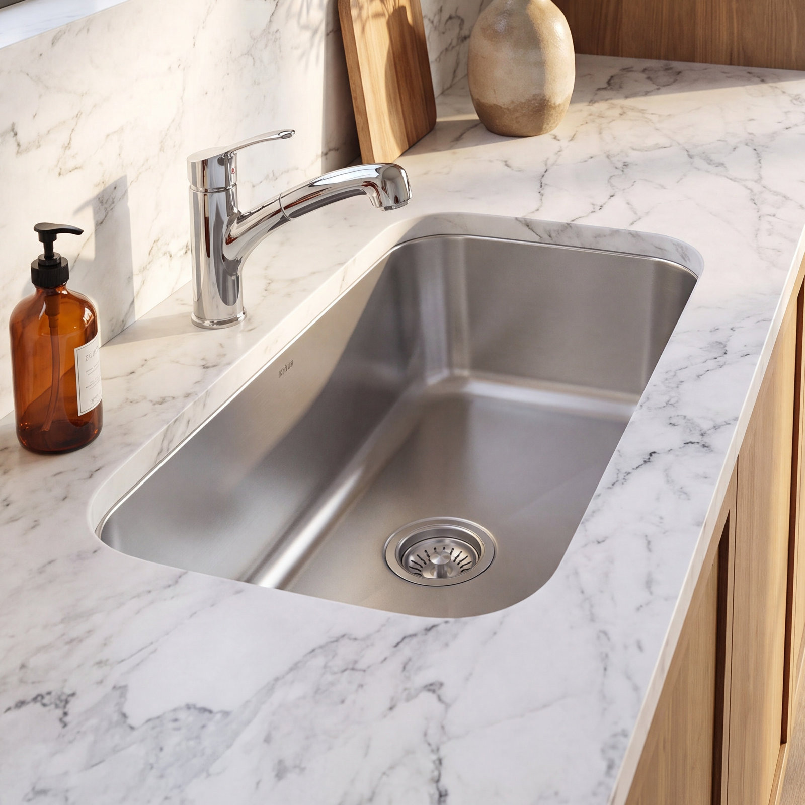 Premier Stainless Steel Undermount Sink, 10" H x 31.5" W x 18.38" D
