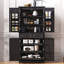 Armoire de cuisine de 71 po de hauteur avec 3 organisateurs coulissants, armoire de rangement autoportante avec 6 tablettes de porte et 2 tiroirs