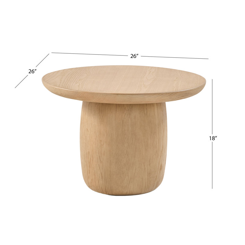 Table de bout en chêne Gasaway, blond, Tanné