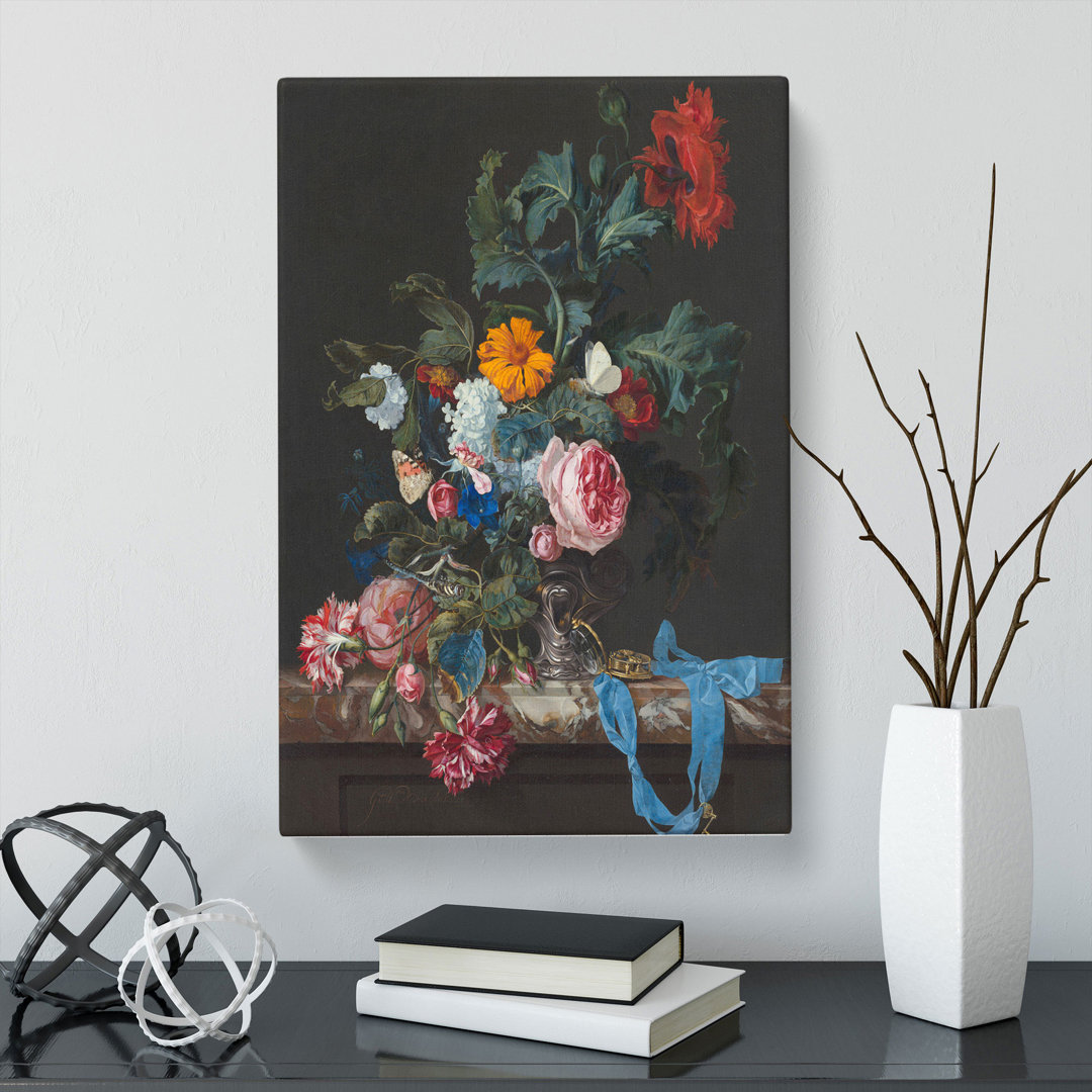 Still Life With Flowers Vol.1 by Willem Van Aelst - Wrapped Canvas Painting