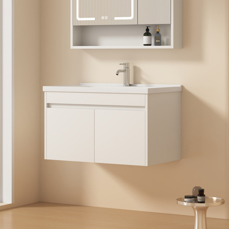 32 Inch Bathroom Vanity with Sink Combo, Wall Mounted Small Bathroom Vanity with Soft-Close Door Modern Floating Cabinet, Pop-up Drain, P-Trap Included, (No Faucet)