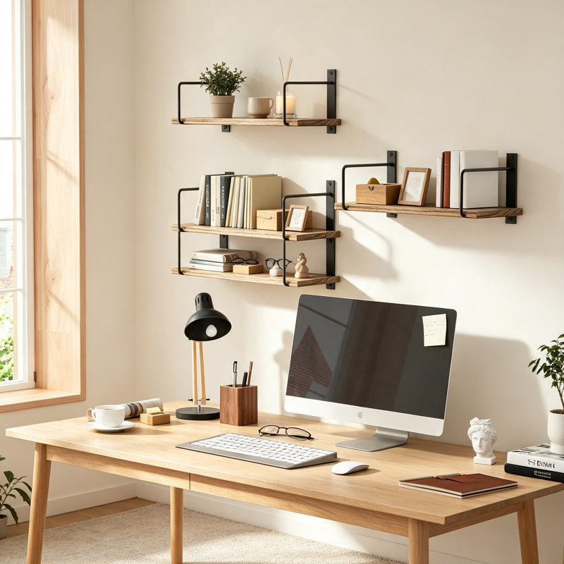 Paulownia Floating Shelf, Natural
