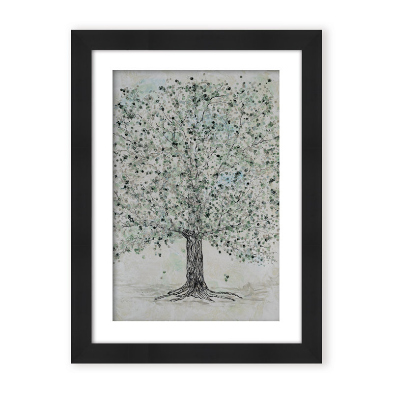 Nature Inspired "Lush Renewal" Canvas Wall Art By , 24" H x 16" W, Framed Matted Print, Black
